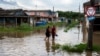 Inundaciones por lluvias de Idalia en Batabanó, Mayabeque. (Yamil LAGE/AFP)