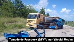 Una imagen del accidente fue compartida en la página de Facebook de la televisora provincial TV Yumurí.
