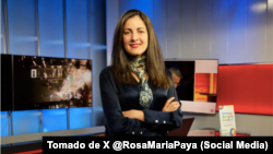 Rosa María Payá en un estudio de televisión en Chile. La cubana ha participado en numerosos foros internacionales y espacios denunciando al régimen comunista de Cuba.