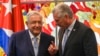 Manuel López Obrador y Miguel Díaz-Canel conversan el domingo, 8 de mayo, en La Habana (Yamil Lage/Pool Photo via AP)