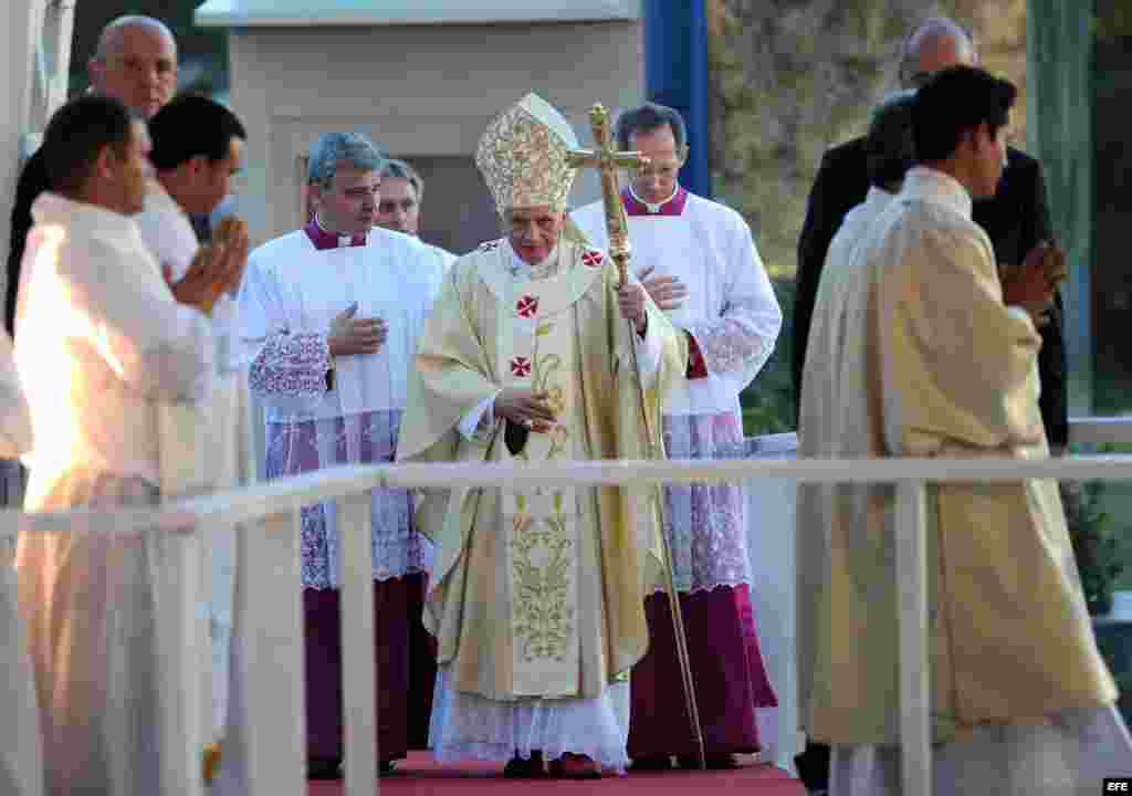 El papa Benedicto XVI en la misa que ofreció en Santiago de Cuba el 26 de marzo de 2012.