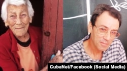 El escritor cubano José Gabriel Barrenechea y su madre, Zoila Chávez. (Fotos: CubaNet/Facebook Barrenechea)