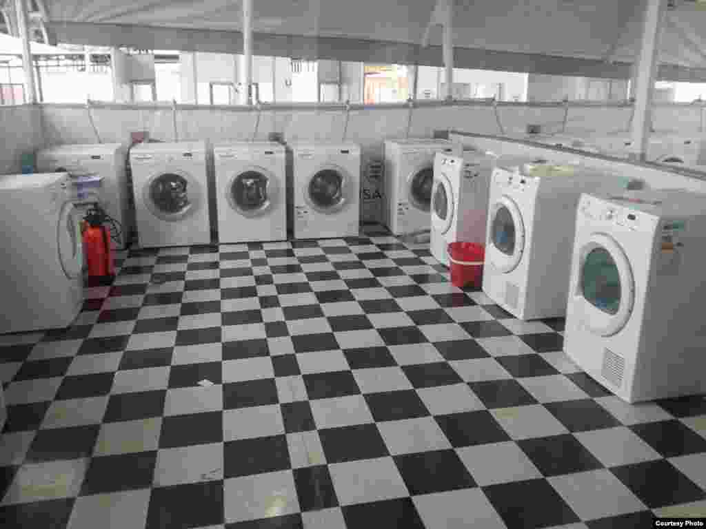 Parte del hospital de campaña en Liberia.