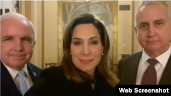 Los congresistas republicanos por la Florida, Mario Díaz-Balart, María Elvira Salazar y Carlos A. Giménez, en una imagen de archivo.