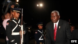 El vicepresidente de Cuba, Esteban Lazo, llega el miércoles 15 de agosto de 2012, al Palacio Nacional de Santo Domingo (República Dominicana),