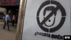 Detalle de un grafiti en una calle del sector Chacao hoy, 20 de marzo de 2014, en Caracas (Venezuela).