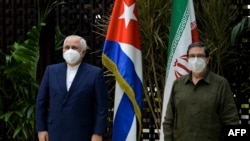 Ministros de Exteriores de Irán y Cuba, Javad Zarif y Bruno Rodriguez. La Habana, Noviembre de 2020