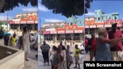 Activistas protestan en 23 y 12, en el Vedado, para exigir la libertad de Luis Manuel Otero Alcántara.