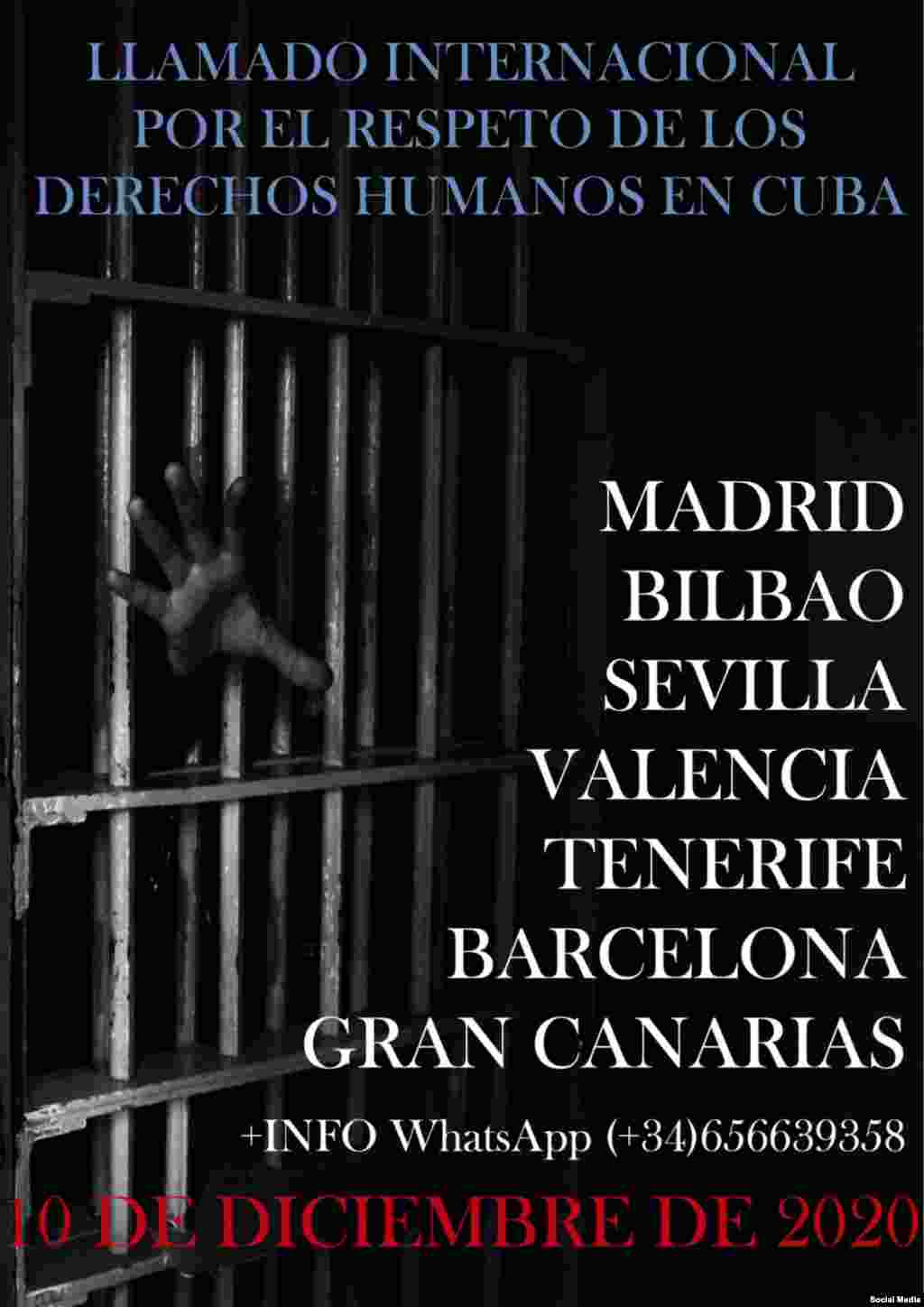 Convocatorias a manifestarse el Día de los Derechos Humanos.