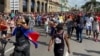 Manifestación pacífica contra el régimen comunista frente al Capitolio Nacional de Cuba el pasado 11 de julio.