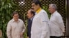 De izq a der. el canciller cubano Bruno Rodríguez, Daniel Ortega, Nicolás Maduro y Miguel Díaz-Canel. Ramon Espinosa/Pool via REUTERS